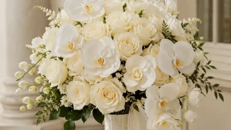 Luxuriöse Brautsträuße mit weißen Rosen und edlen Blütendetails