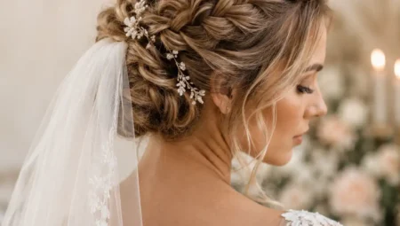 Elegante Brautfrisuren mit Schleier
