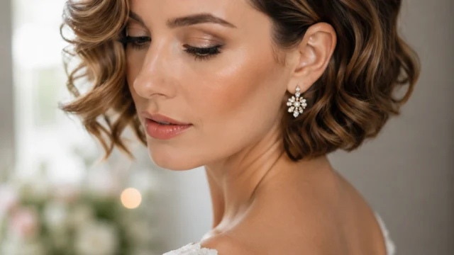 Moderne Kurzhaarfrisuren für Bräute, die alle Blicke auf sich ziehen