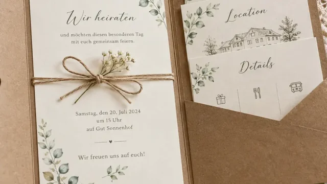10 Ideen für rustikale Hochzeitseinladungen zur romantischen Landhochzeit