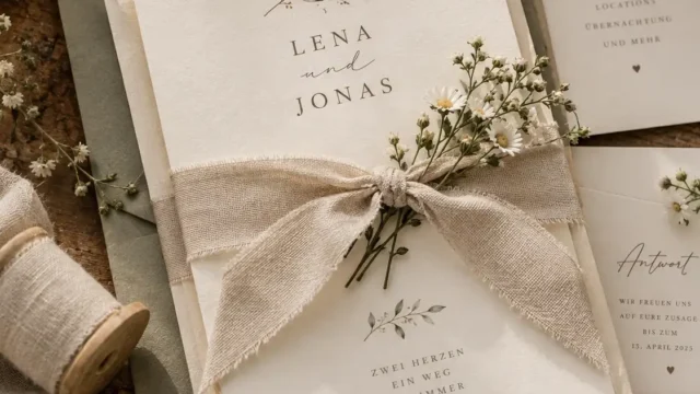 10 natürliche Hochzeitseinladungen mit Wildblumen für eine traumhafte Landhochzeit