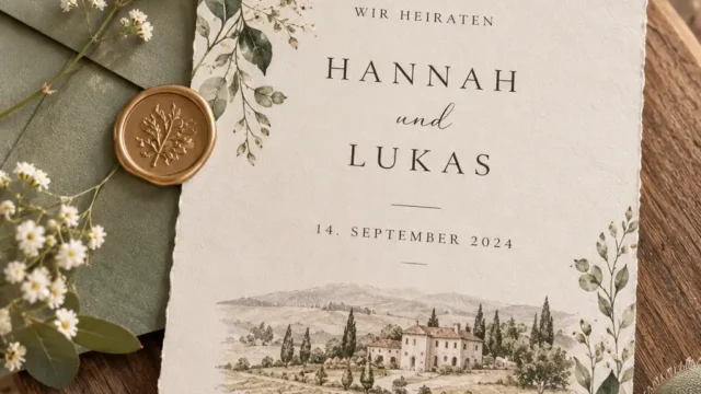 10 wunderschöne Hochzeitseinladungen für eine stilvolle Hochzeit auf dem Land