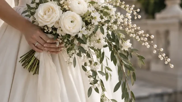 Brautsträuße mit verzierten Blumen für einen glamourösen Hochzeitslook