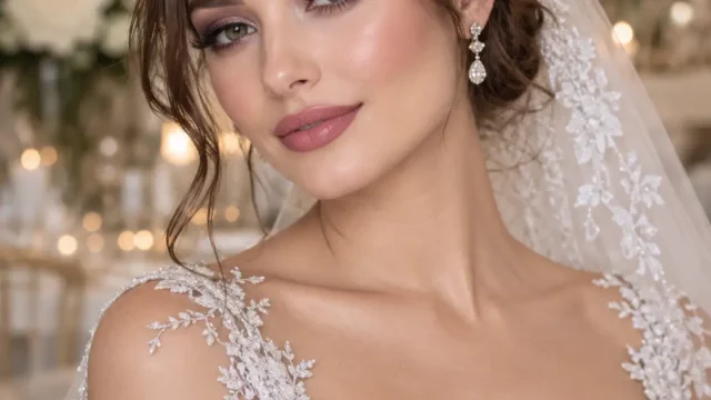 Full-Glam Braut-Make-up mit ausdrucksstarken Augen und luxuriösem Finish