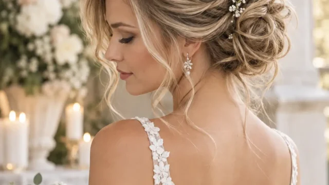 Soft Side Part Brautfrisuren mit glamourösem Volumen für stilvolle Bräute